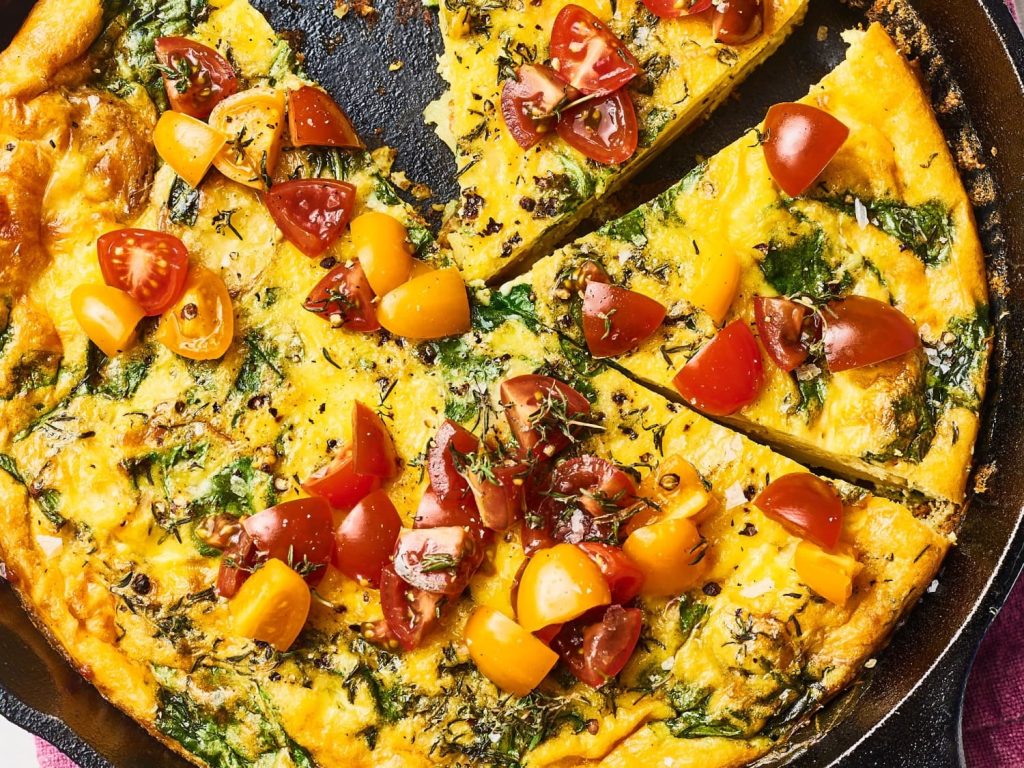 italian-omelette-with-tomato-and-spinach